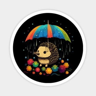 Hedgehog Rainy Day With Umbrella Magnet